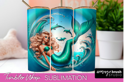 Mermaid Tumbler Wrap - Beach Tumbler Sublimation