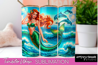 Mermaid Tumbler Wrap - Beach Tumbler Sublimation