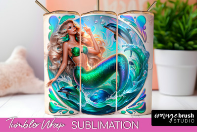 Mermaid Tumbler Wrap - Beach Tumbler Sublimation