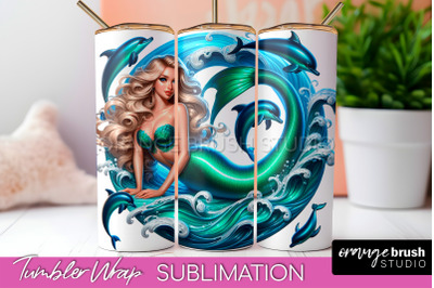 Mermaid Tumbler Wrap - Beach Tumbler Sublimation