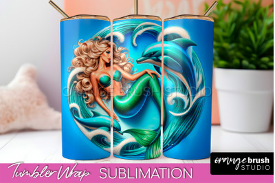 Mermaid Tumbler Wrap - Beach Tumbler Sublimation