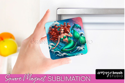 Mermaid Magnet Sublimation - Summer Magnet Design