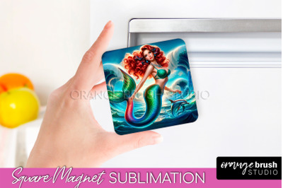 Mermaid Magnet Sublimation - Summer Magnet Design