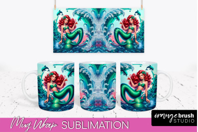 Mermaid Mug Wrap - Summer Mug Sublimation Design