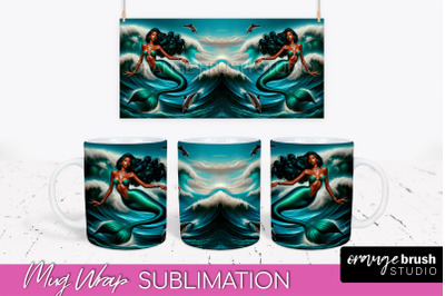 Mermaid Mug Wrap - Summer Mug Sublimation Design