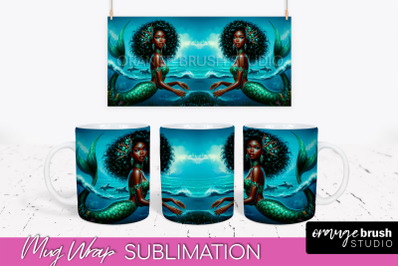 Mermaid Mug Wrap - Summer Mug Sublimation Design