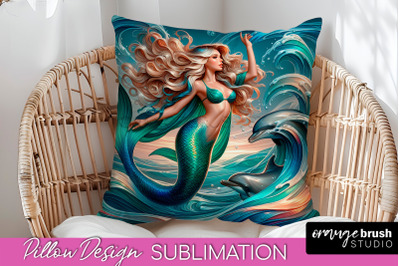 Mermaid Pillow Cover - Summer Pillow Sublimation