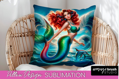 Mermaid Pillow Cover - Summer Pillow Sublimation