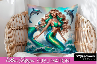 Mermaid Pillow Cover - Summer Pillow Sublimation