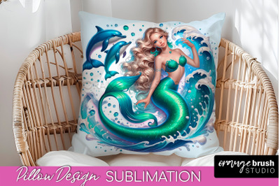 Mermaid Pillow Cover - Summer Pillow Sublimation