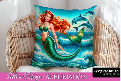 Mermaid Pillow Cover - Summer Pillow Sublimation