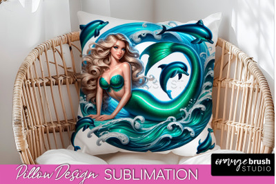 Mermaid Pillow Cover - Summer Pillow Sublimation