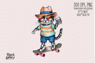 Cute Cat PNG Sublimation