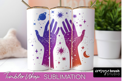 Celestial Tumbler Wrap, Boho Sublimation, Mystical Tumbler