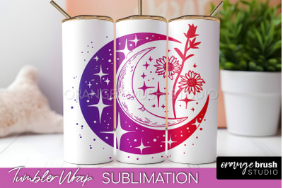 Celestial Tumbler Wrap, Boho Sublimation, Mystical Tumbler