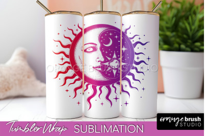 Celestial Tumbler Wrap, Boho Sublimation, Mystical Tumbler