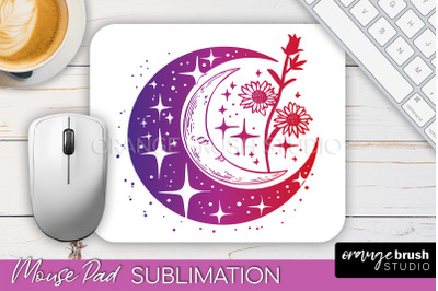 Celestial Mouse Pad PNG, Boho Mystical Mousepad Sublimation