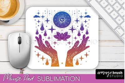 Celestial Mouse Pad PNG, Boho Mystical Mousepad Sublimation