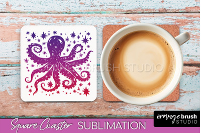 Boho Mystical Square Coaster PNG - Celestial Sublimation