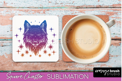 Boho Mystical Square Coaster PNG - Celestial Sublimation