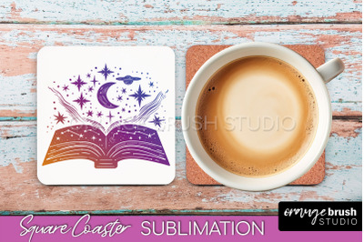 Boho Mystical Square Coaster PNG - Celestial Sublimation