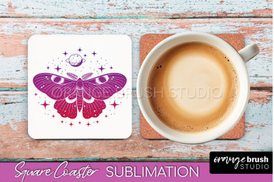 Boho Mystical Square Coaster PNG - Celestial Sublimation