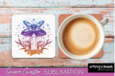 Boho Mystical Square Coaster PNG - Celestial Sublimation