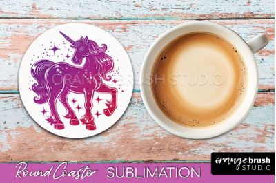 Celestial Coaster Sublimation, Boho Mystical Round Coaster