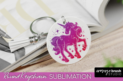 Boho Mystical Keychain PNG - Celestial Round Keychain