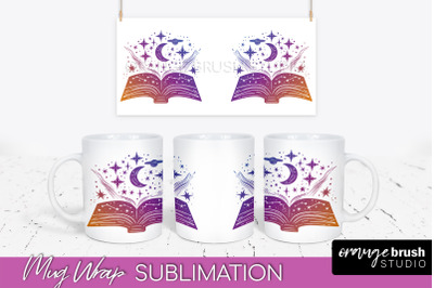 Celestial Mug Wrap PNG, Boho Mystical Coffee Mug Sublimation