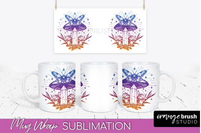 Celestial Mug Wrap PNG, Boho Mystical Coffee Mug Sublimation