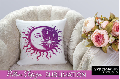 Boho Mystical Pillow Cover, Celestial Pillow Sublimation