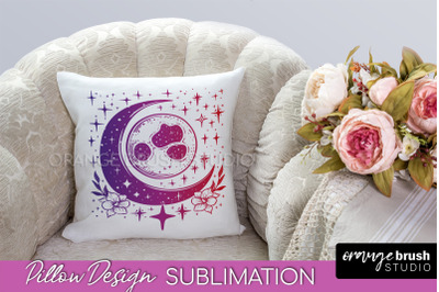 Boho Mystical Pillow Cover, Celestial Pillow Sublimation