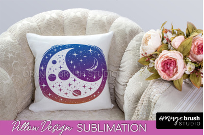 Boho Mystical Pillow Cover, Celestial Pillow Sublimation