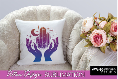 Boho Mystical Pillow Cover, Celestial Pillow Sublimation