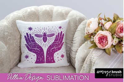 Boho Mystical Pillow Cover, Celestial Pillow Sublimation