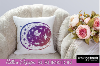 Boho Mystical Pillow Cover, Celestial Pillow Sublimation