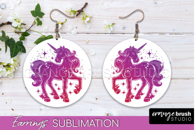 Boho Mystical Round Earrings Sublimation, Celestial Earrings