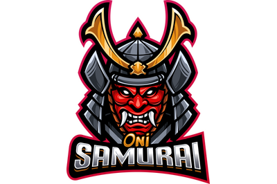 Oni samurai esport mascot logo design