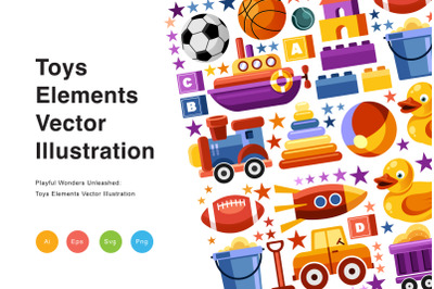 Toys Elements Vector Illustration