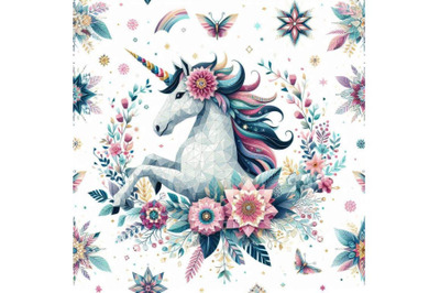 Unicorn with flowers