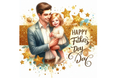 Happy Father`s Day golden glitter backgro