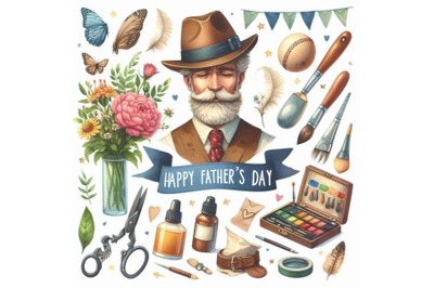 Happy Father`s day typographical vector card