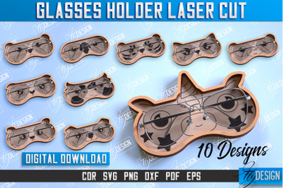 Glasses Holder Laser Cut Bundle | Eyeglass Stand | Animal Face | CNC