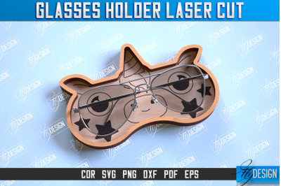 Glasses Holder Laser Cut | Eyeglass Stand | Animal Face | CNC File