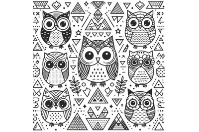 Cute owl lineart