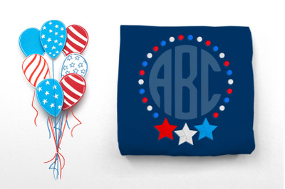 Patriotic Star Monogram Frame | Embroidery