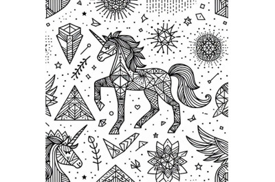 Unicorn line art for children