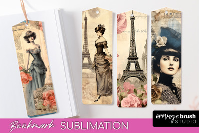 Vintage Bookmark Sublimation - Scrapbook Bookmarks 4 PNG