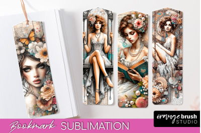 Vintage Bookmark Sublimation - Scrapbook Bookmarks 4 PNG